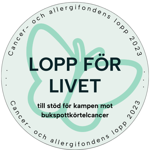 Logotyp för Lopp för livet: en grön cirkel med texten Lopp för livet i mitten.