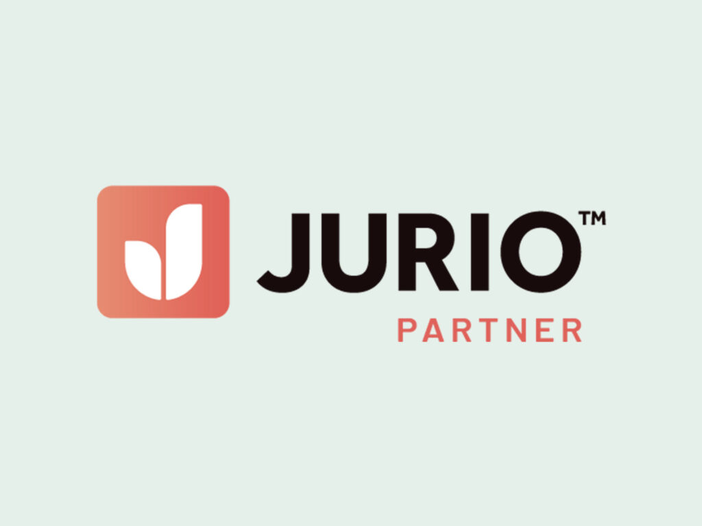 Grön bakgrund och Jurios logotyp